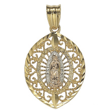 925 Silver 14K 18K Gold Hand Cutting Glory Pendant in 3 Color Fashion Jewelry